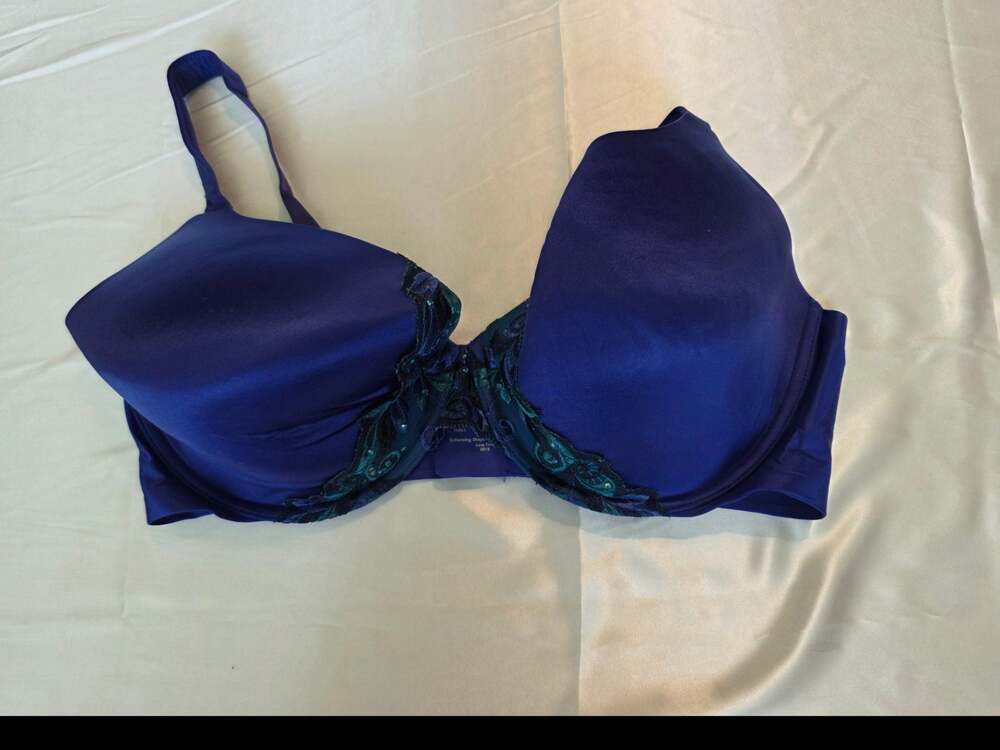 Soma Enhancing Shape Full Coverage Lace Trim Bra 40DD Royal Blue